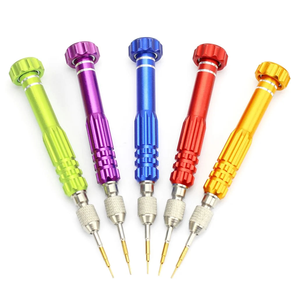 5-in-1 Professional Disassembling Repair Opening Tool Screwdriver Set for iPhone Repair - Red - 5
