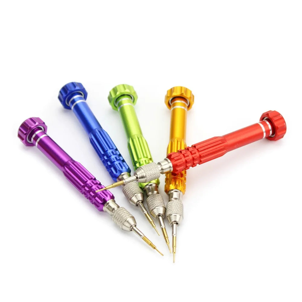 5-in-1 Professional Disassembling Repair Opening Tool Screwdriver Set for iPhone Repair - Red - 6