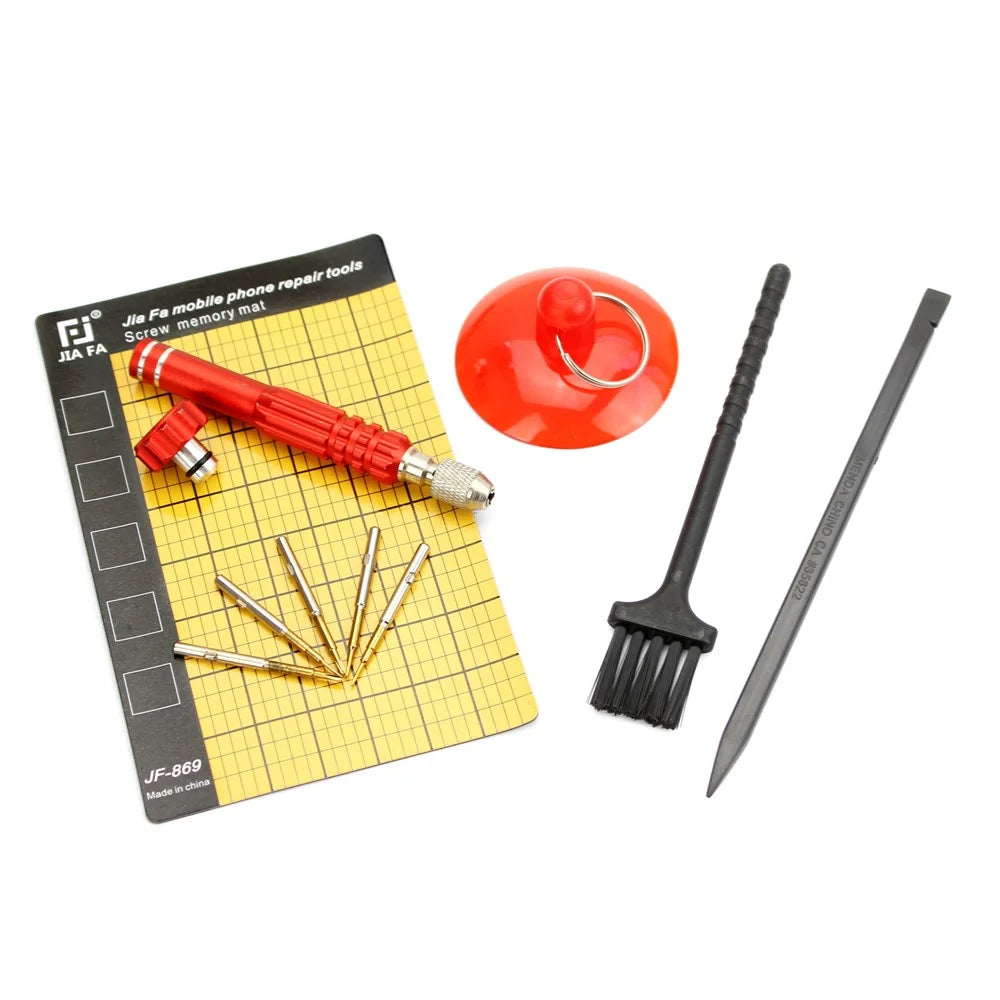 JF-872 5-in-1 Magnetic Screw Mat + Screwdriver Pry Disassemble Repair Tool Kit for iPhone Samsung Sony - 1