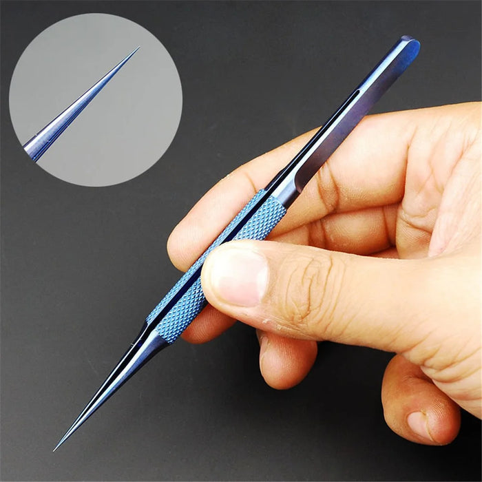 0.15mm Titanium Alloy Fingerprint Jump Wire Tweezer for Mobile Phone Mainboard Maintenance - Straight Tip - 1