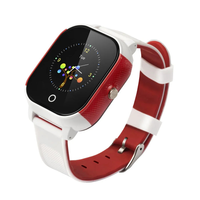 FA23 Two Way Voice Calling Touch Screen Waterproof Anti-Lost Smart GPS Watch for Kids - White/Red - 1