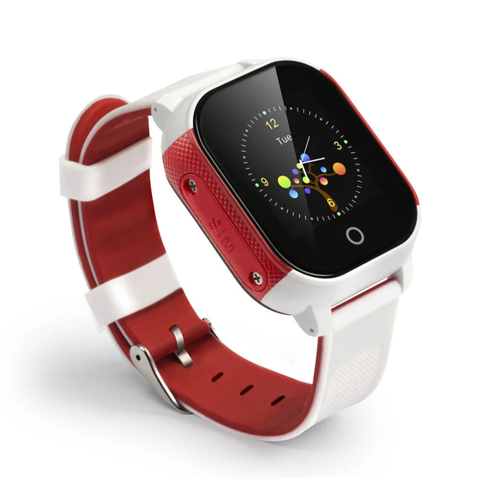 FA23 Two Way Voice Calling Touch Screen Waterproof Anti-Lost Smart GPS Watch for Kids - White/Red - 2