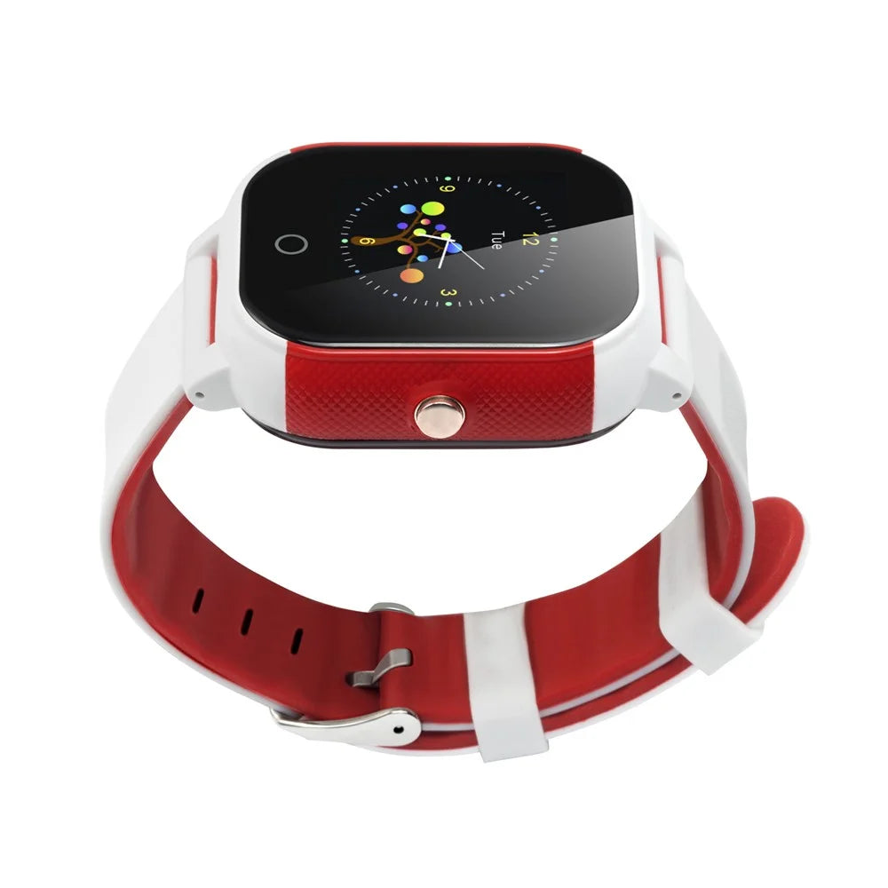 FA23 Two Way Voice Calling Touch Screen Waterproof Anti-Lost Smart GPS Watch for Kids - White/Red - 4