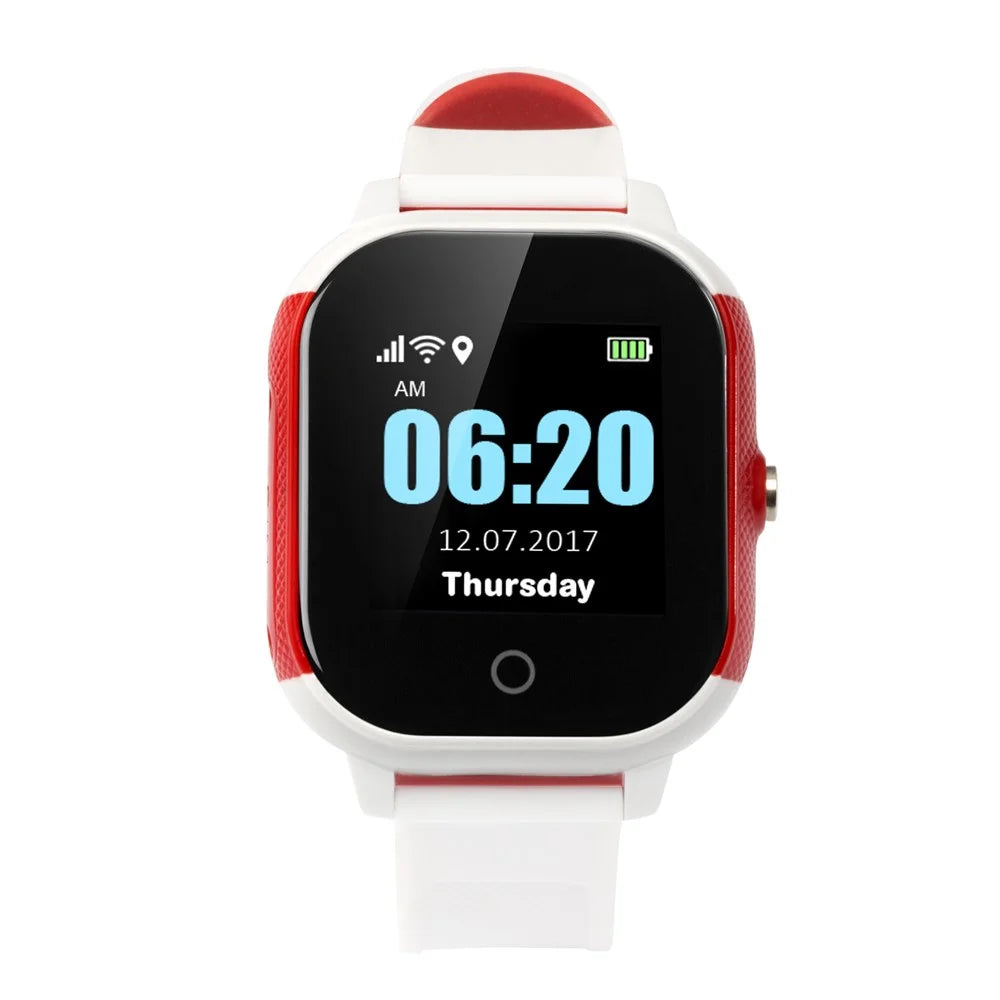 FA23 Two Way Voice Calling Touch Screen Waterproof Anti-Lost Smart GPS Watch for Kids - White/Red - 5