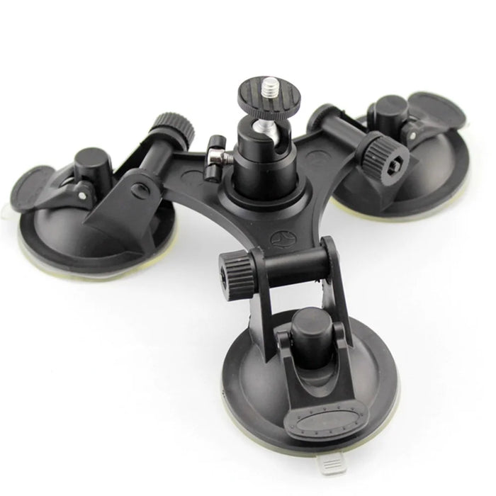 Triple Suction Cup Mount for GoPro Series Cameras with Ball Head Tripod 1/4" Mount - 2