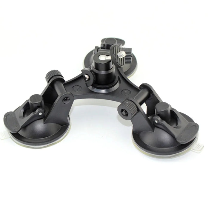 Triple Suction Cup Mount for GoPro Series Cameras with Ball Head Tripod 1/4" Mount - 5