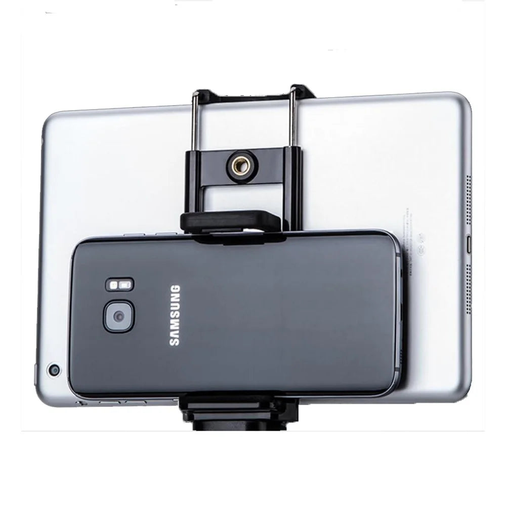 AT779 Universal Cell Phone Tablet Tripod Mount Vertical Bracket Holder Adapter Clamp with 1/4 Screw Hole - 6