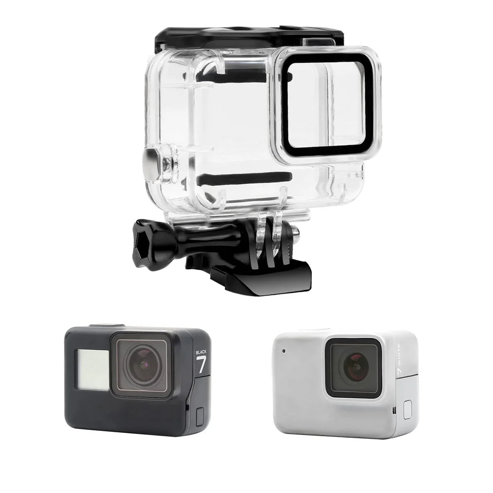 For GoPro Hero7 Silver / White Waterproof Case 30m Underwater Housing Protective Shell - 1