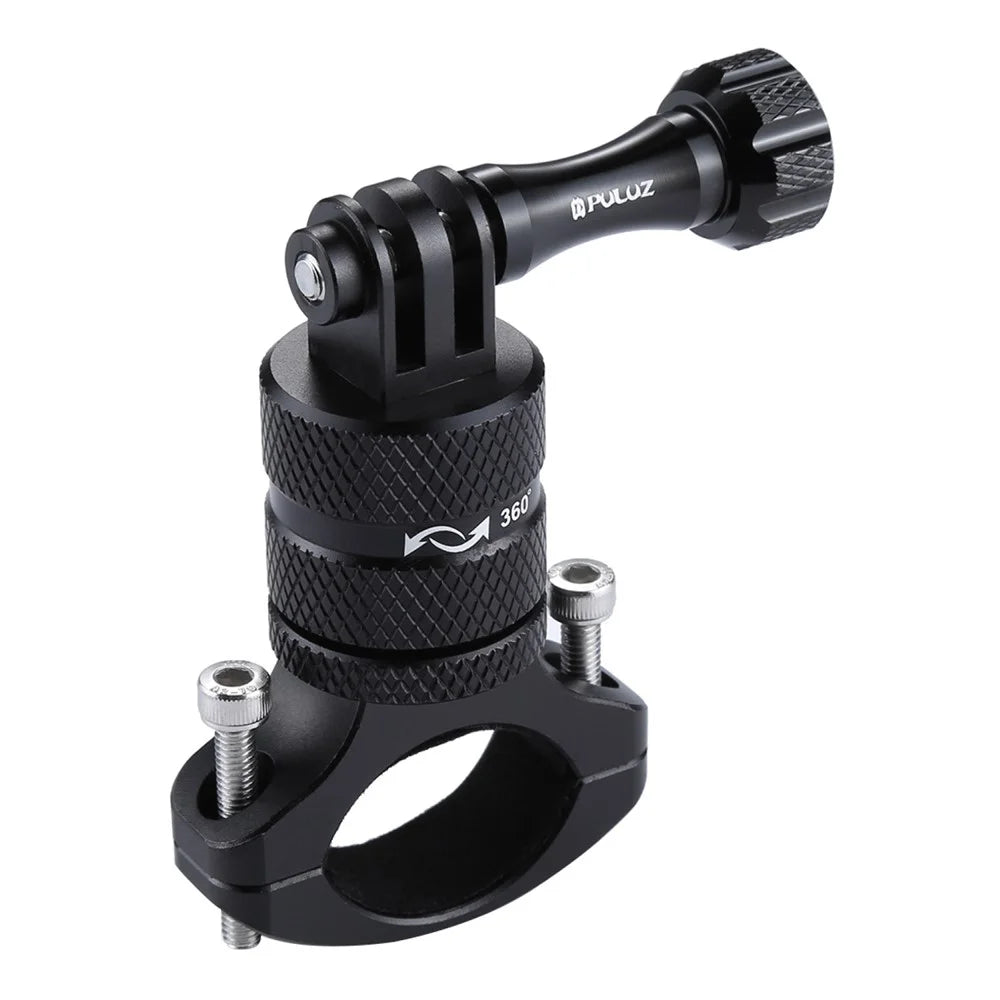 PULUZ 360 Degree Rotation Bike Aluminum Handlebar Adapter Mount with Screw for GoPro 5 Camera - Black - 1