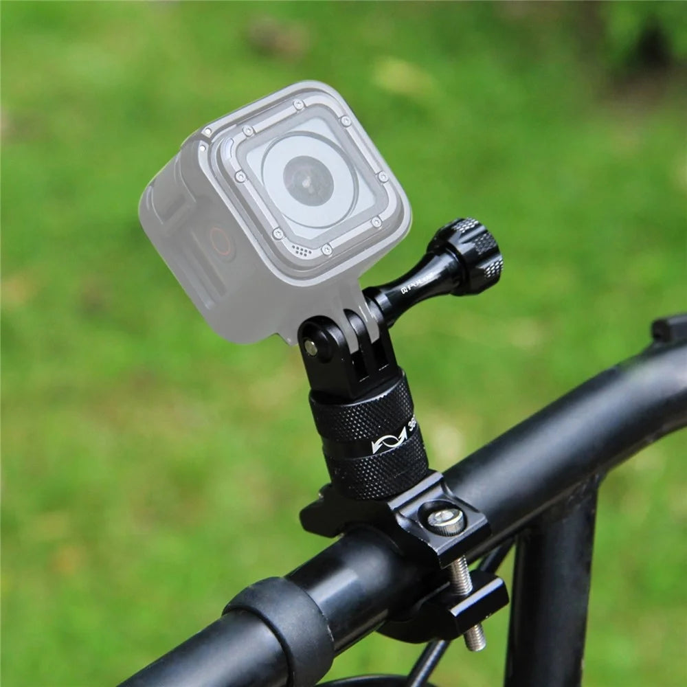 PULUZ 360 Degree Rotation Bike Aluminum Handlebar Adapter Mount with Screw for GoPro 5 Camera - Black - 4
