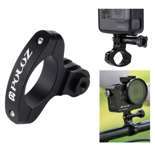 PULUZ PU193 Aluminum Alloy O Shape Bicycle Bracket Bike Handlebar Mount for Gopro Hero 5 /4 /3+ /3 /2 /1 - Black - 1