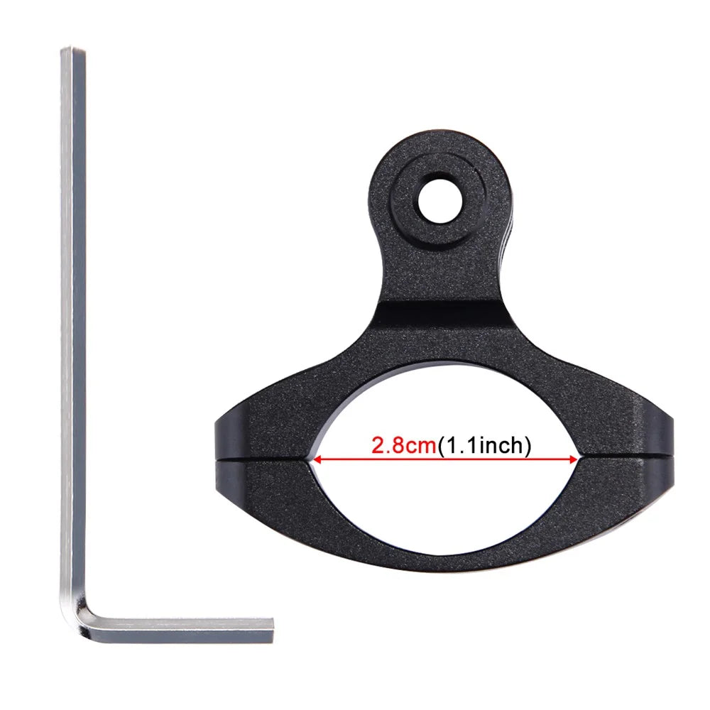 PULUZ PU193 Aluminum Alloy O Shape Bicycle Bracket Bike Handlebar Mount for Gopro Hero 5 /4 /3+ /3 /2 /1 - Black - 6
