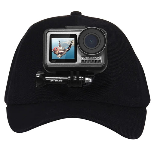 PULUZ PU195 Baseball Hat for GoPro DJI OSMO Action Camera Adjustable Cap with Screws and J Stent Base - Black - 2