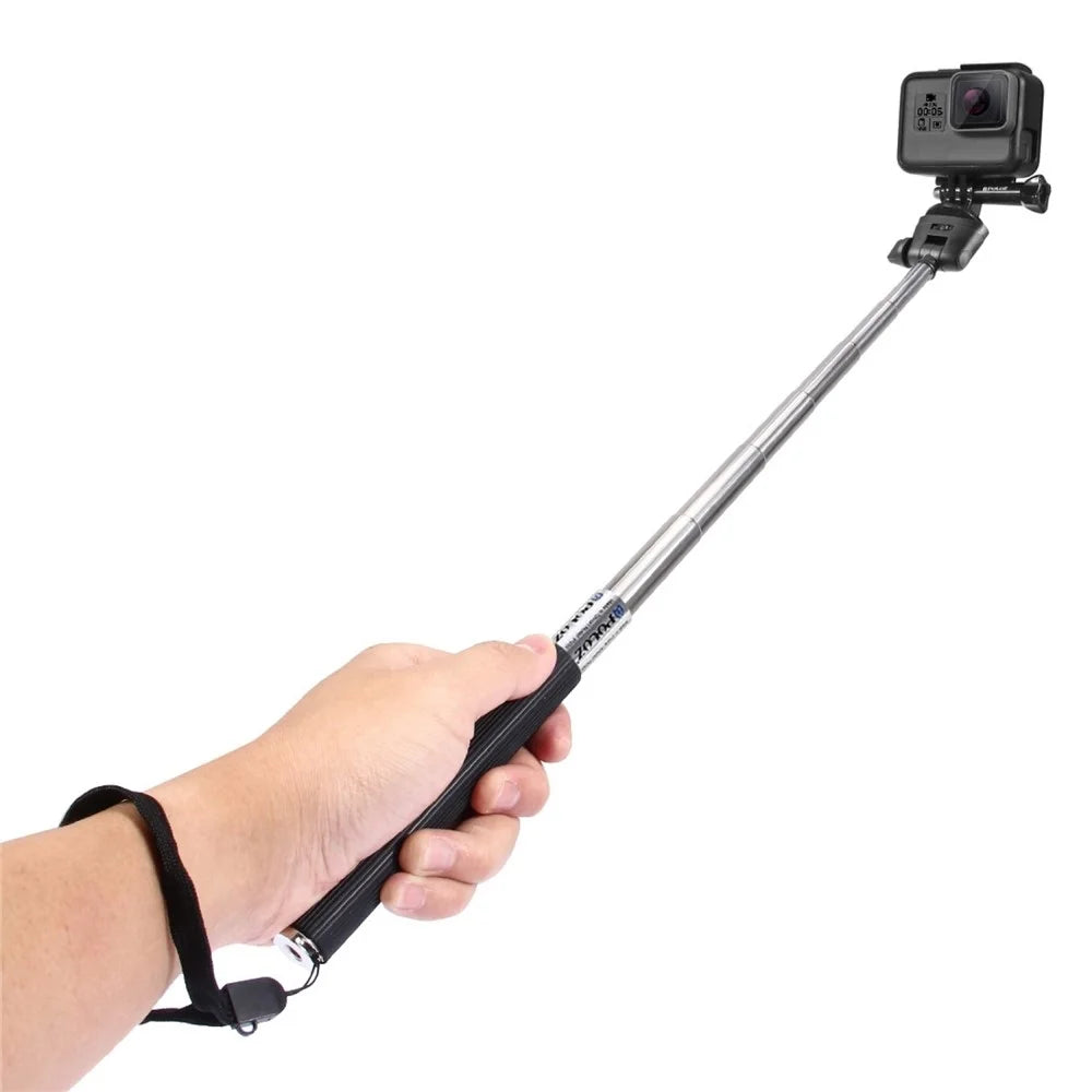 PULUZ PU55 Extendable Selfie Stick Adjustable Telescoping Handheld Monopod Pole for GoPro Hero 7/6/5/5 Session/4Session/4/3+/3/2/1, DJI Osmo Action Camera - 2