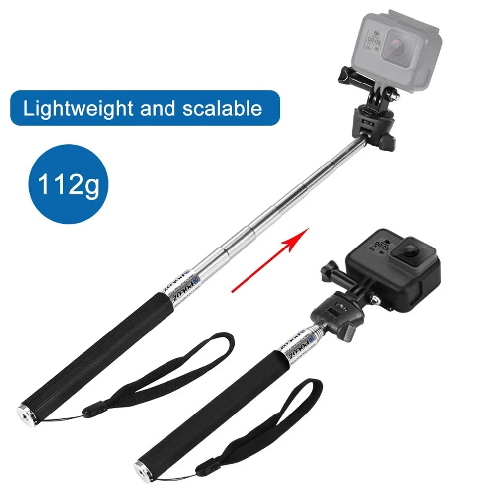 PULUZ PU55 Extendable Selfie Stick Adjustable Telescoping Handheld Monopod Pole for GoPro Hero 7/6/5/5 Session/4Session/4/3+/3/2/1, DJI Osmo Action Camera - 6