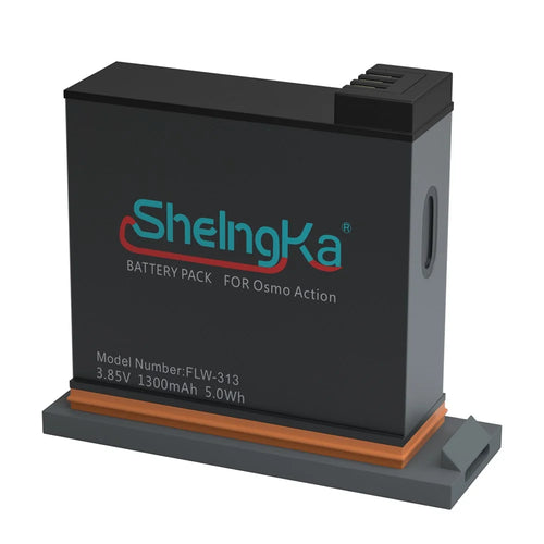 1300MA Li-po Battery with Storage Box Case for DJI OSMO Action Camera Accessories - 1