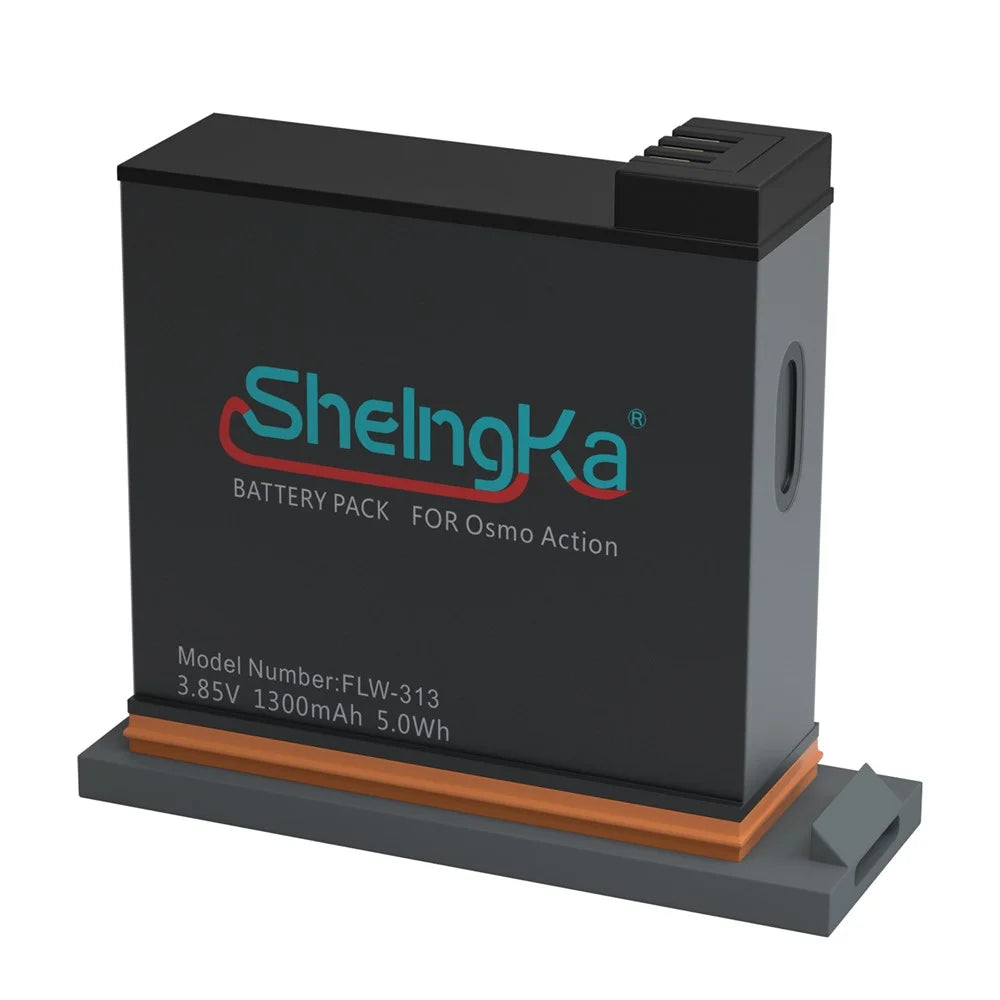 1300MA Li-po Battery with Storage Box Case for DJI OSMO Action Camera Accessories - 1