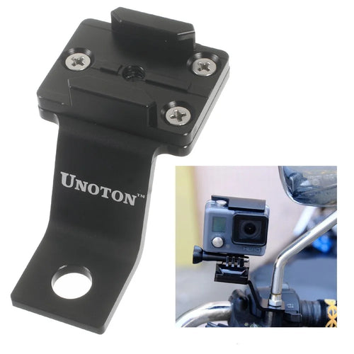 UNOTON Fixed Metal Motorcycle Mount Holder for GoPro HERO 4/3+/3/2/1/SJ4000/SJ5000 - Black - 1