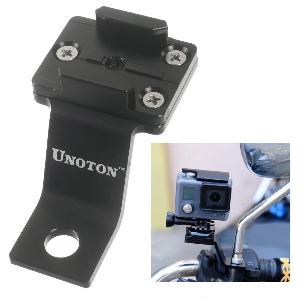 UNOTON Fixed Metal Motorcycle Mount Holder for GoPro HERO 4/3+/3/2/1/SJ4000/SJ5000 - Black - 1