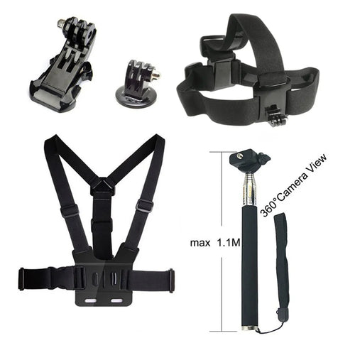 5 in 1 Accessories Kit with Chest Belt, Extendable Self-timer Monopod, Headstrap for GoPro Hero 4/3+/3/2/1 SJ4000/5000/6000/Xiaomi Yi - 1