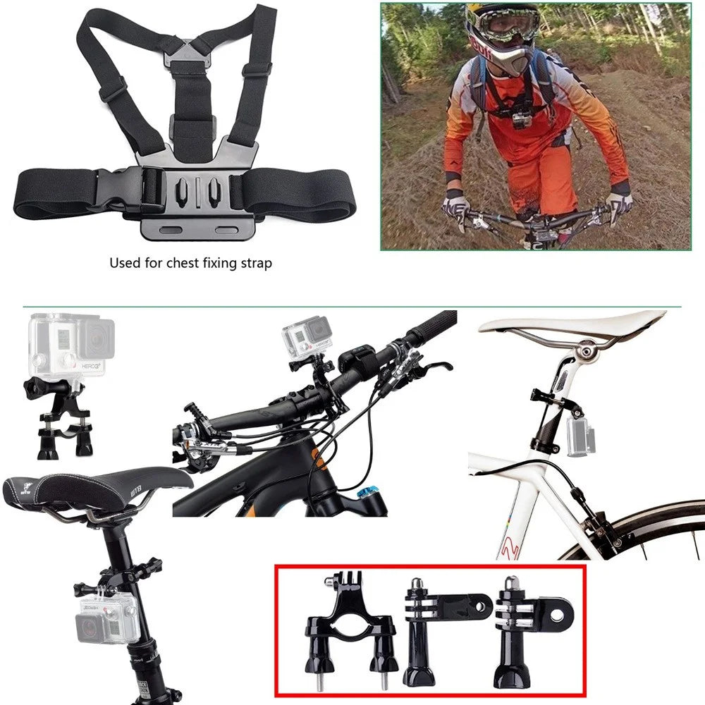 7 in 1 Accessories Kit with Chest Belt, Headstrap, Suction Cup Mount for GoPro Hero 4/3+/3/2/1 SJ4000/5000/6000/Xiaomi Yi - 2
