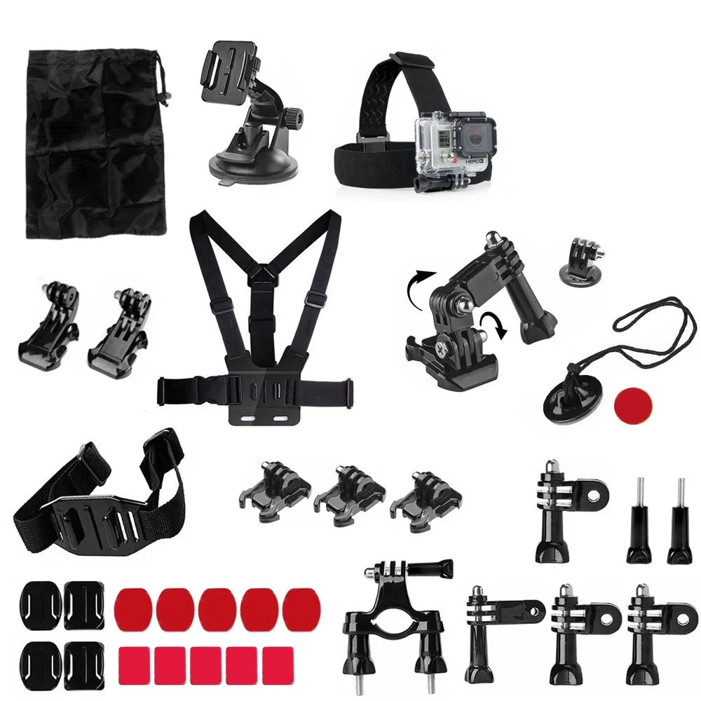 34-in-1 Sports Accessories Kit with Chest Belt, Headstrap, Bicycle Mount for GoPro Hero 4/3+/3 Xiaomi Yi - 1