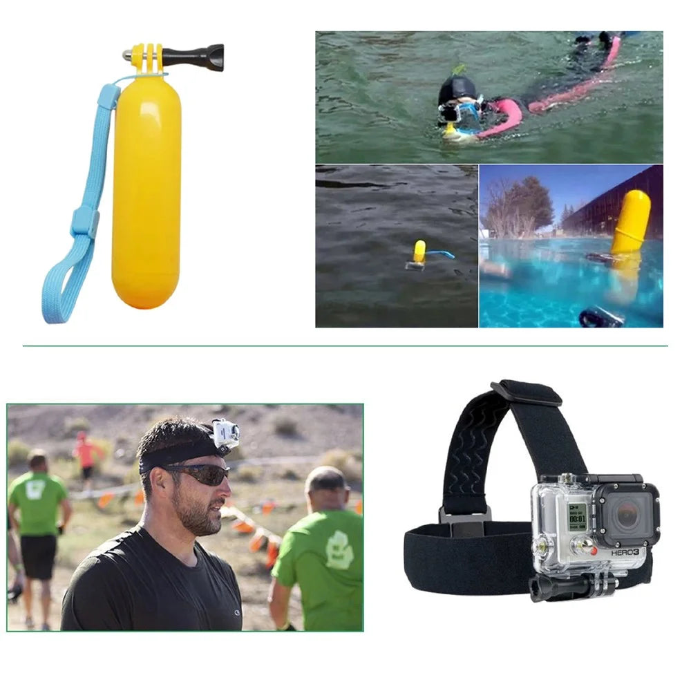 4 in 1 Accessories Kit with Floating Hand Grip, Chest Belt for GoPro Hero 4/3+/3/2/1 SJ4000/5000/6000/Xiaomi Yi - 2