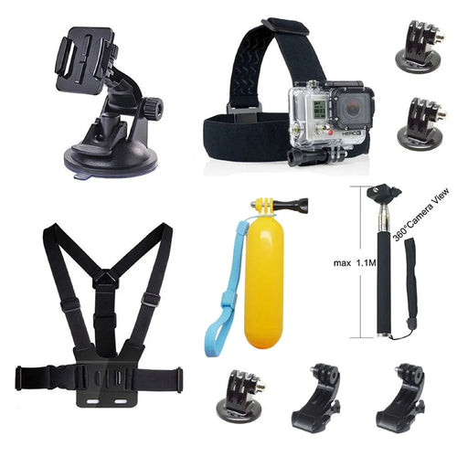 10 in 1 Accessories Kit with Floating Hand Grip, Chest Belt for GoPro Hero 4/3+/3/2/1 SJ4000/5000/6000/Xiaomi Yi - 1