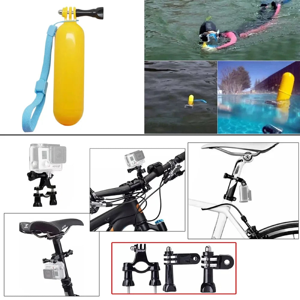 6 in 1 Accessories Kit with Floating Hand Grip, Chest Belt for GoPro Hero 4/3+/3/2/1 SJ4000/5000/6000/Xiaomi Yi - 2