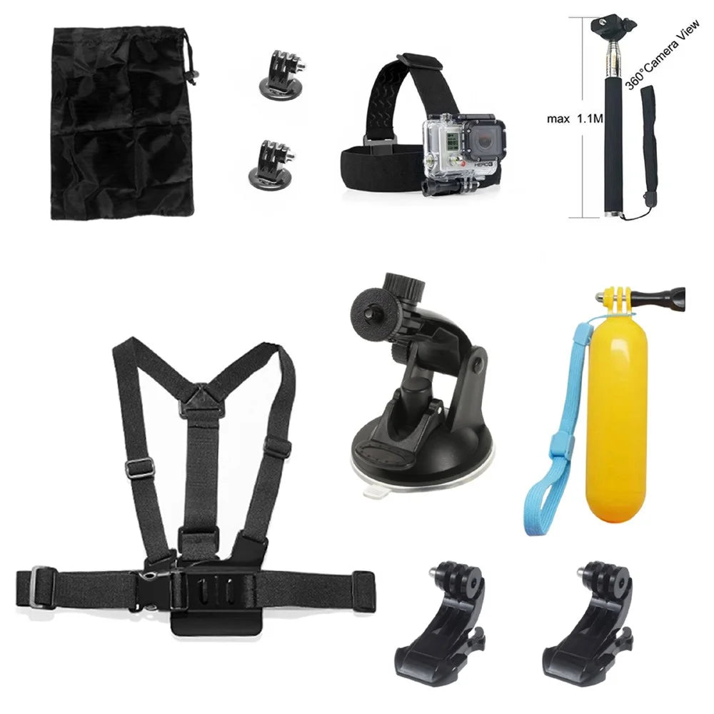 10 in 1 Accessories Kit with Floating Hand Grip, Chest Belt for GoPro Hero 4/3+/3/2/1 SJ4000/5000/6000/Xiaomi Yi - 1