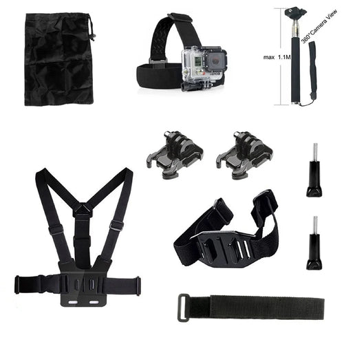 10 in 1 Accessories Kit with Chest Belt, Headstrap for GoPro Hero 4/3+/3/2/1 SJ4000/5000/6000/Xiaomi Yi - 1