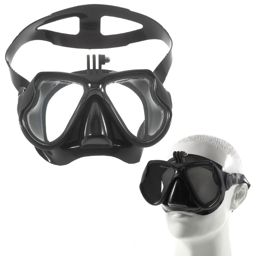 Diving Mask Scuba Goggles Glasses with Camera Mount for GoPro Hero 4/3+/3/2/1 SJ4000/SJ5000 etc - Black - 1