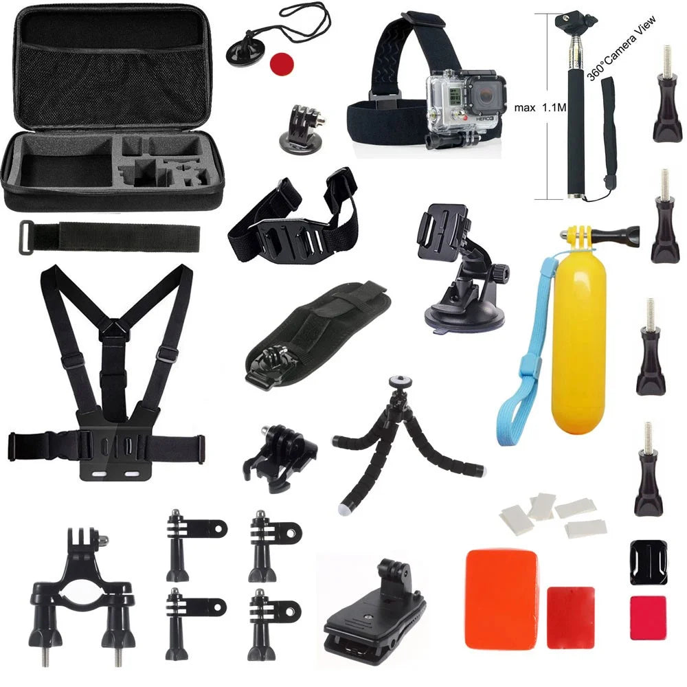 AT585 for GoPro Hero 4/3+/3/2/1 SJ4000/5000/6000/Xiaomi Yi Action Camera 39 in 1 Chest Belt Headstrap Accessories Kit - 1