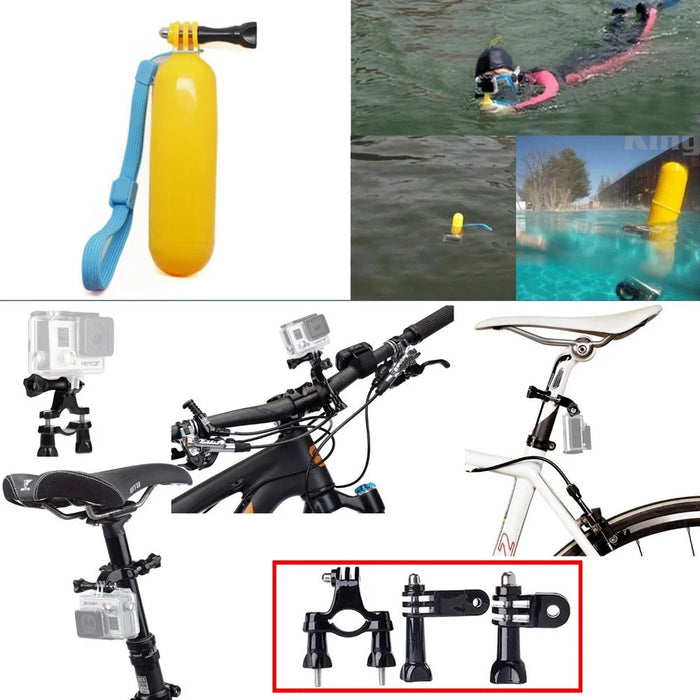AT587 Basic GoPro Accessories Combo Kit with Headband, Chest Strap and Sefie Stick for GoPro Hero 4/3/3+/2/2/1/Xiaomi Yi - 2