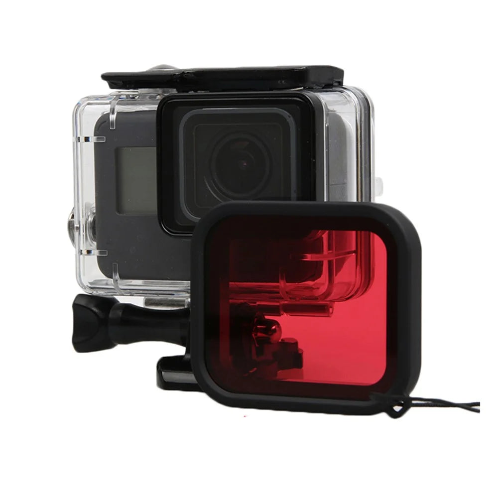 LINGLE AT651 58mm Red Filter Lens for GoPro Hero 5 Black Waterproof Housing - 3