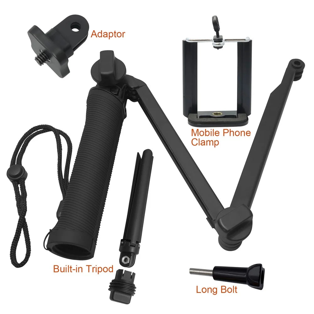 3-Way Waterproof Selfie Monopod Grip Tripod Mount for GoPro / SJCAM / Xiaoyi etc - 1