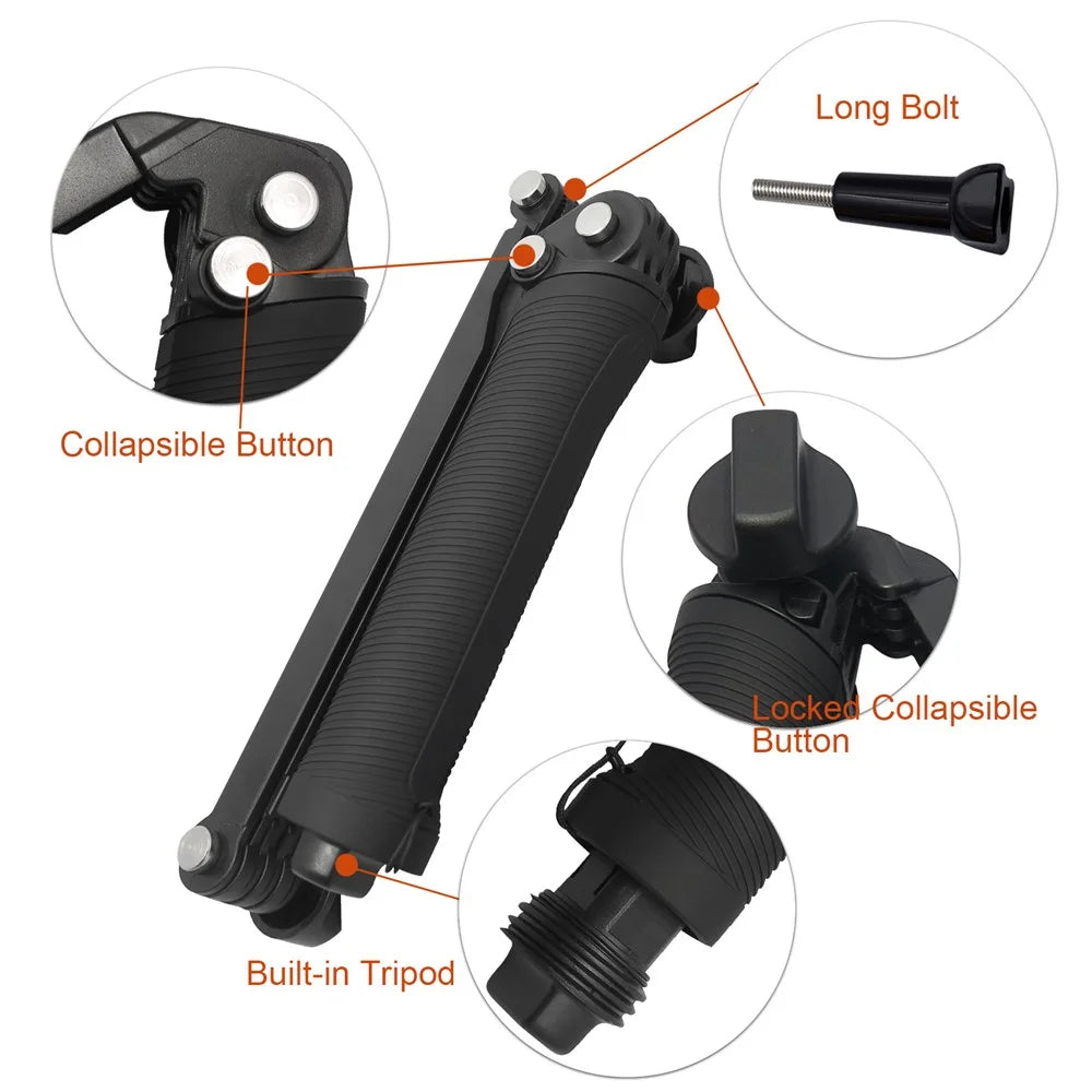 3-Way Waterproof Selfie Monopod Grip Tripod Mount for GoPro / SJCAM / Xiaoyi etc - 2
