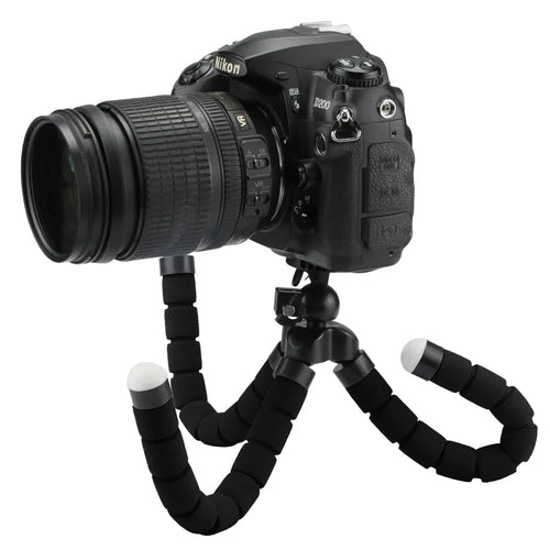 XTGP369 Universal Octopus Tripod Stand Holder for Action Cameras, DSLR Cameras, Smartphones - Black - 1
