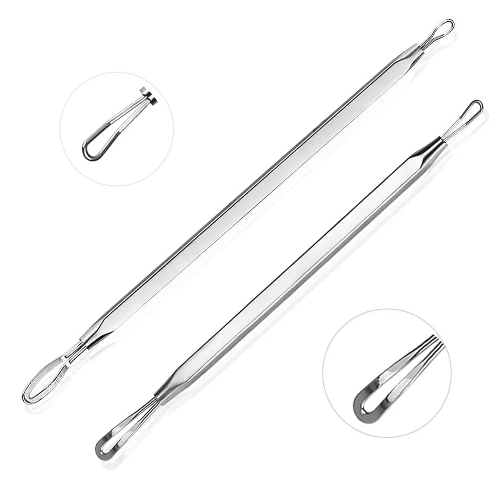 5Pcs/Set Blackhead Remover Pimple Popper Tool Kit Professional Stainless Steel Pimples Comedone Extractor Removal Tool - 5