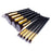 10Pcs Makeup Brush Set Foundation Blending Premium Synthetic Blush Eye Face Brushes Makeup Tool - Gold Color / Black - 2