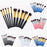 10Pcs Makeup Brush Set Foundation Blending Premium Synthetic Blush Eye Face Brushes Makeup Tool - Gold Color / Black - 4