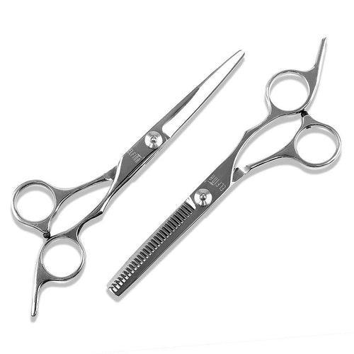 Pack of 6 Inch Hair Cutting Scissors and Barber Thinning Shears - 1