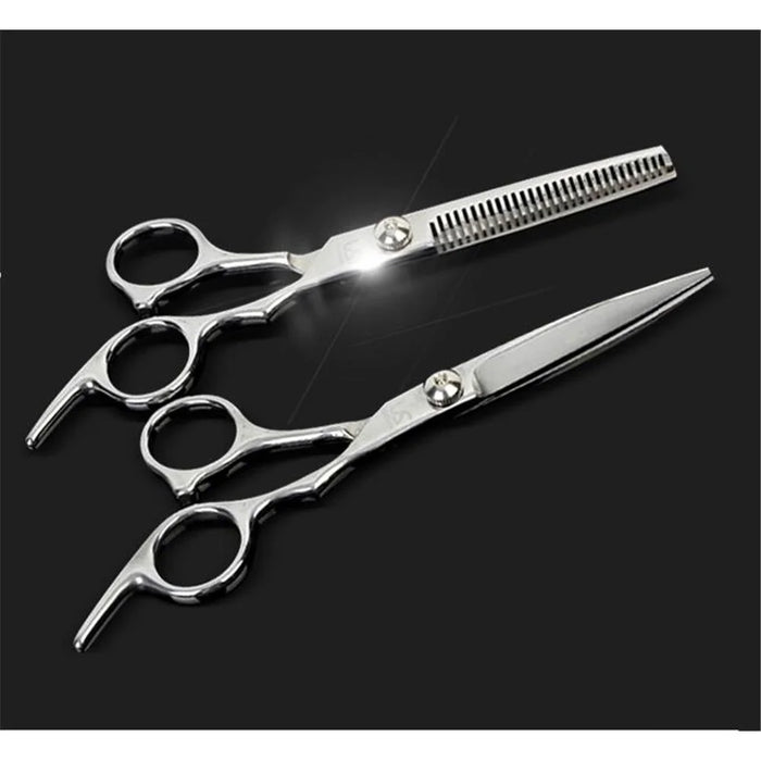 Pack of 6 Inch Hair Cutting Scissors and Barber Thinning Shears - 4
