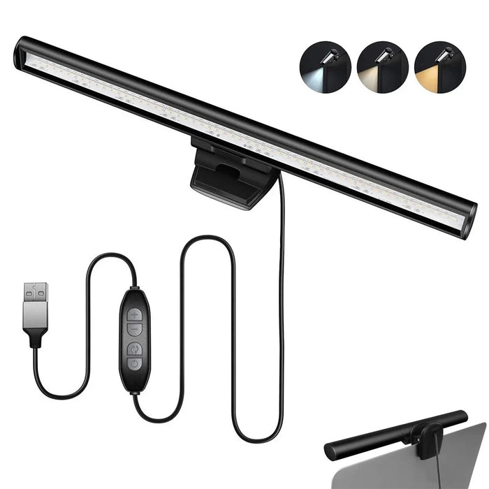 26cm No Glare USB Powered Clip On Laptop Monitor Light Bar Dimmable On Screen Lamp - 1