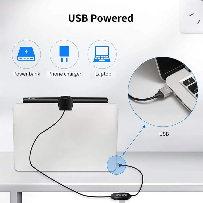 26cm No Glare USB Powered Clip On Laptop Monitor Light Bar Dimmable On Screen Lamp - 4