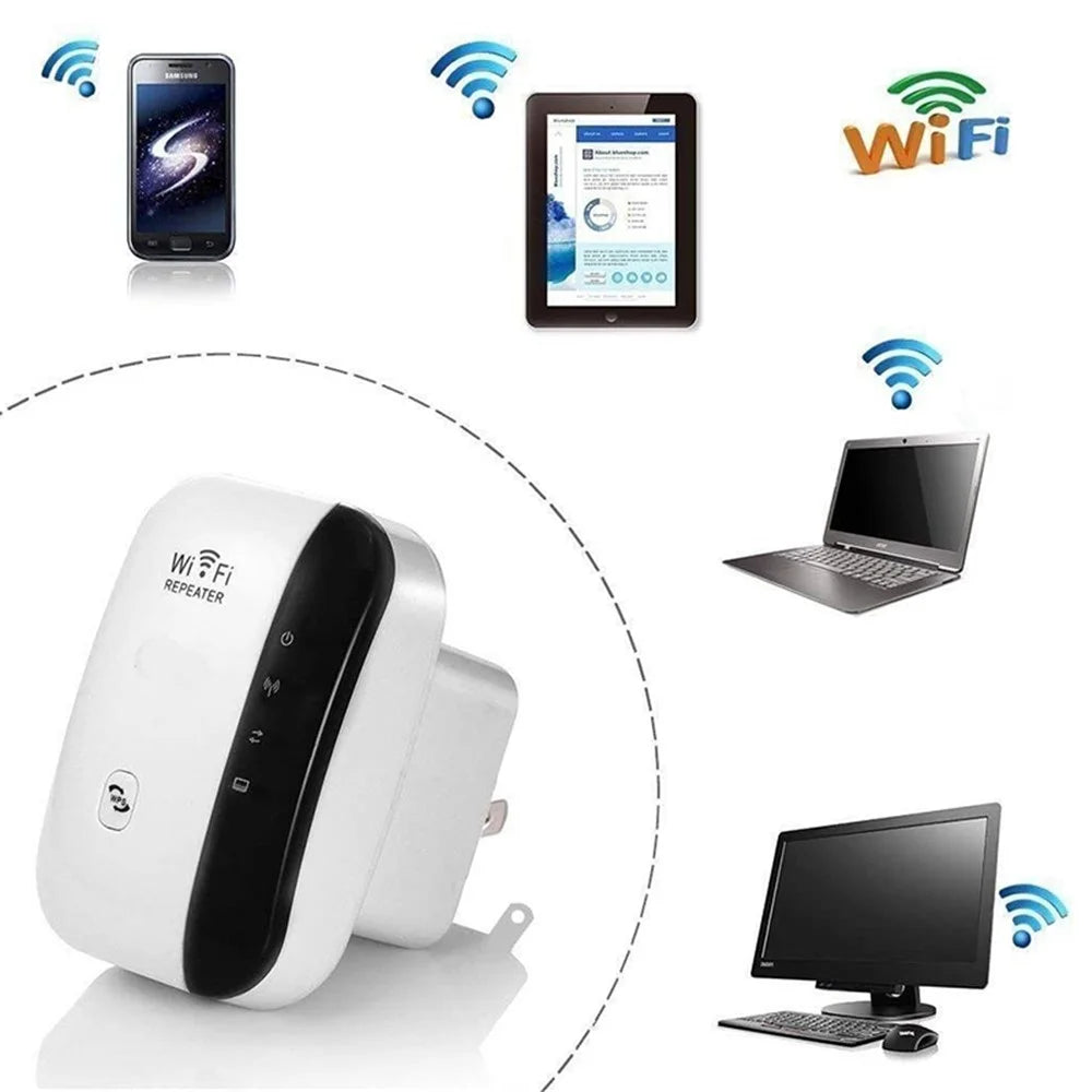 Wireless WiFi Repeater WiFi Range Extender Router Wi-Fi Signal Amplifier 2.4G 300Mbps WiFi Booster - EU Plug - 4