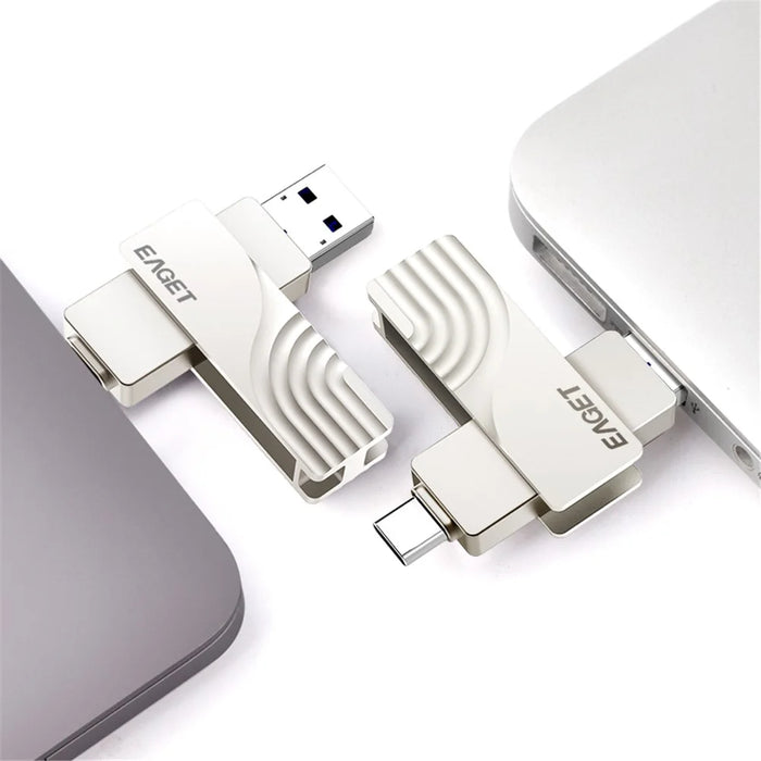 EAGET CF30 2-in-1 Type C USB 3.0 Flash Drive Memory Stick for Type-C Phone Tablet Laptop, 64GB - 5