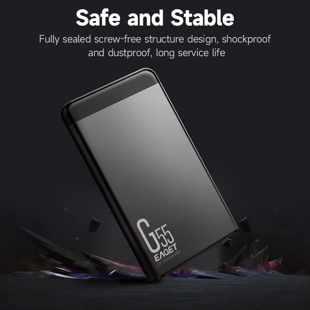EAGET G55 1TB 2.5 Inch Portable External Hard Drive USB 3.0 HDD Storage Drive with 110MB / s Read Speed - 4