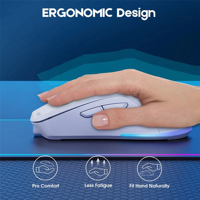 ONIKUMA CW917 Wired / 2.4G Wireless Dual Mode Gaming Mouse Ergonomic Computer Laptop Mice - White - 3