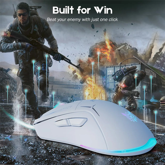 ONIKUMA CW917 Wired / 2.4G Wireless Dual Mode Gaming Mouse Ergonomic Computer Laptop Mice - White - 4